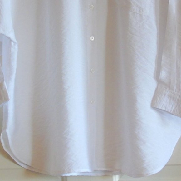 LOFT Bright White Shirt Medium Petite - Picture 4 of 10